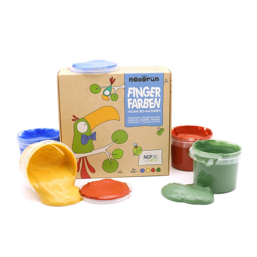 NEOGRÜN Bio-Fingerfarben vegan 4er Set "Aki"