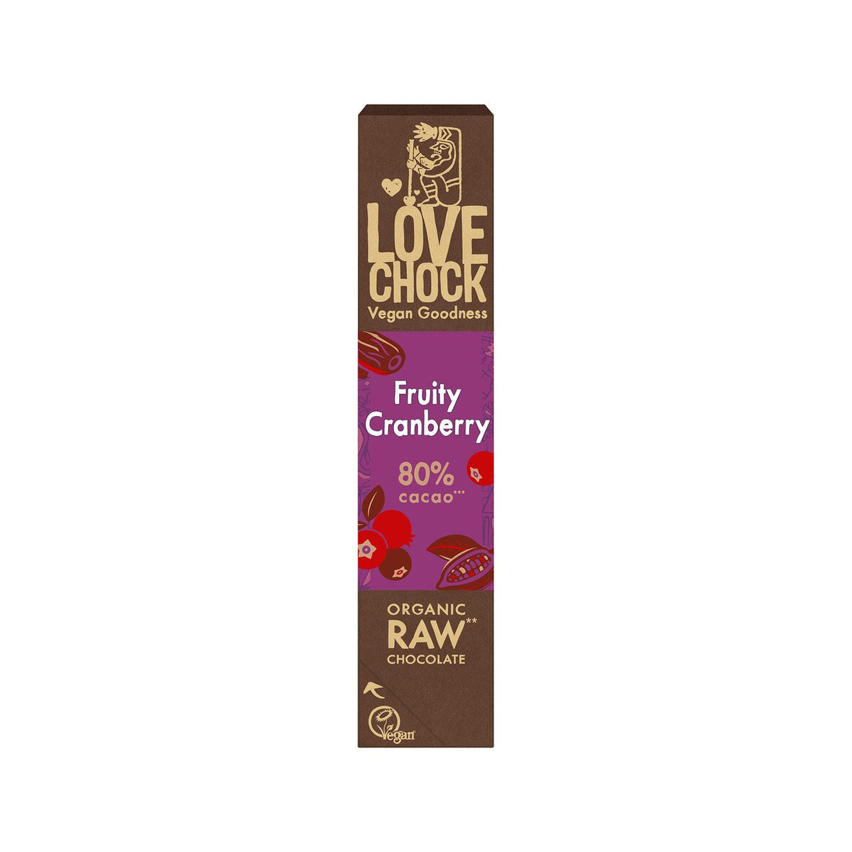 lovechock Schoko Riegel Fruity Cranberry 80% Kakao, EU Bio 40 g