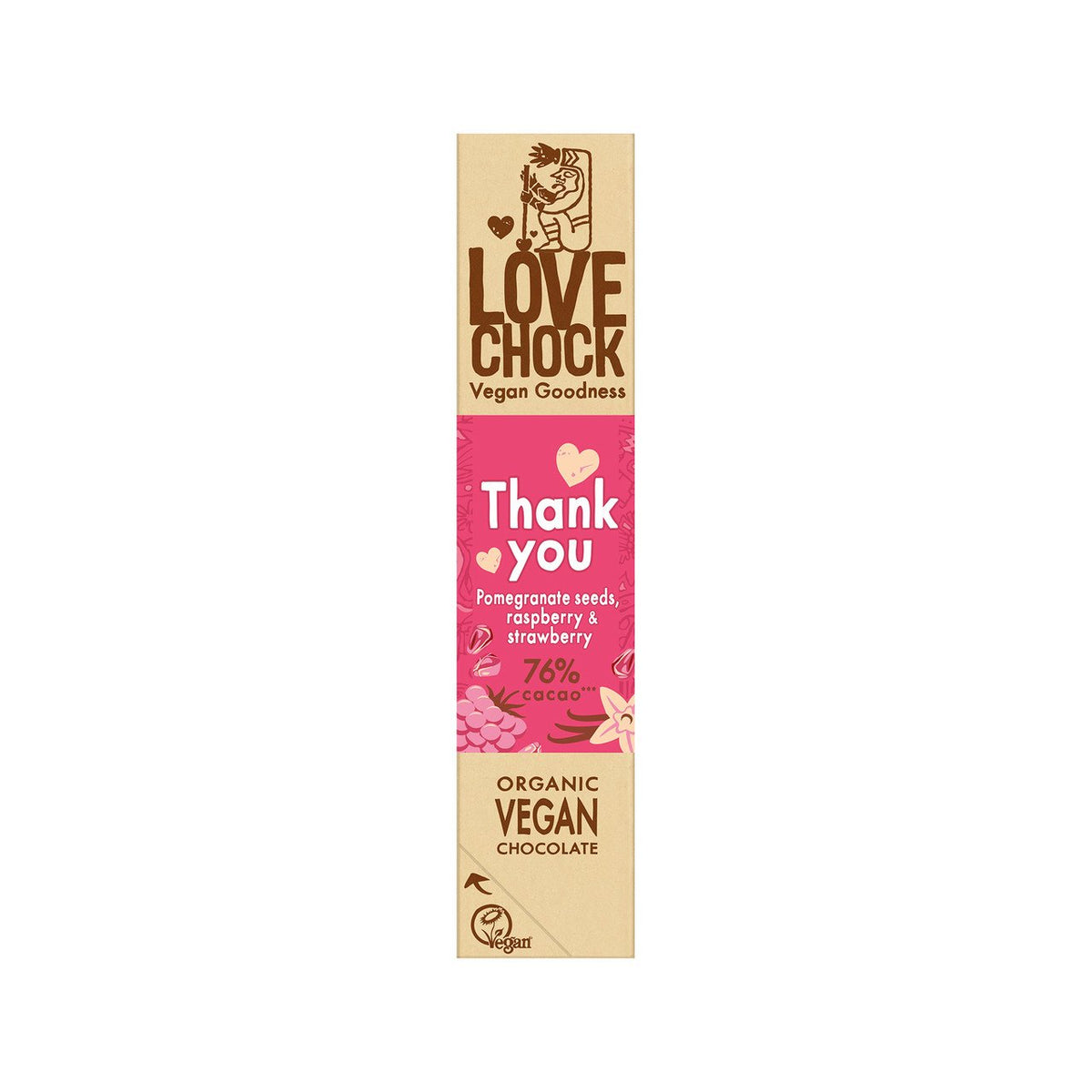 lovechock Schoko Riegel "Thank you" 76% Kakao, EU Bio 40 g