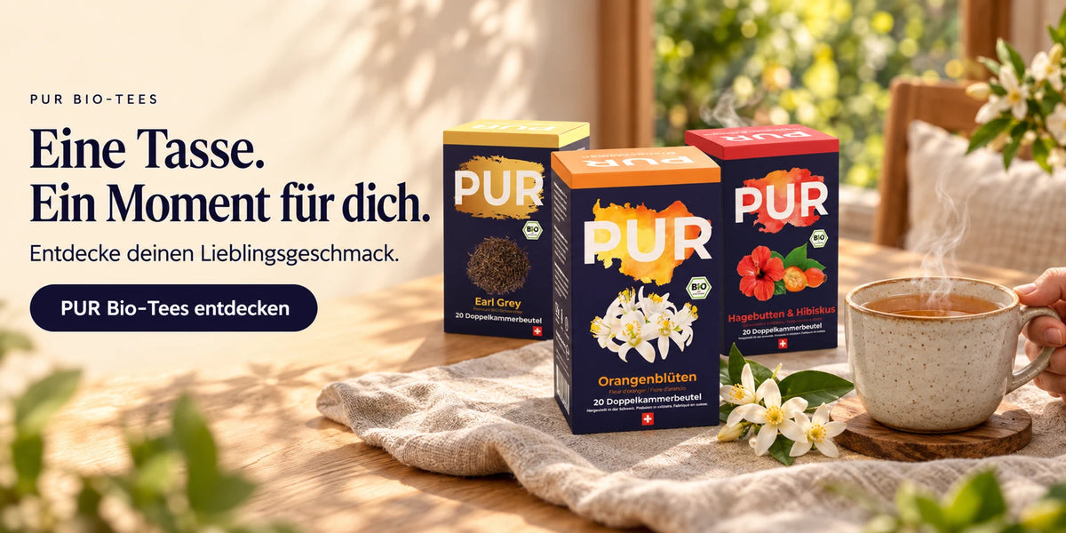 PUR Bio-Tees – Eine Tasse. Ein Moment für dich.