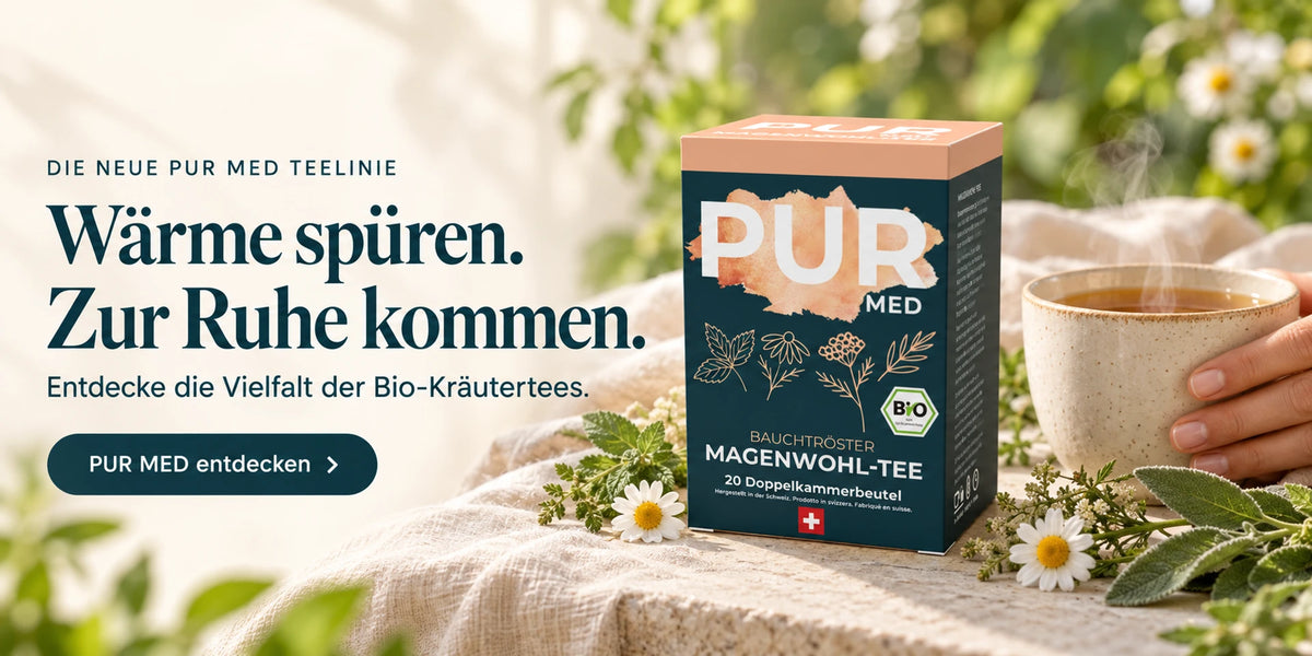 Die neue PUR MED Teelinie – Bio-Kräutertees entdecken.