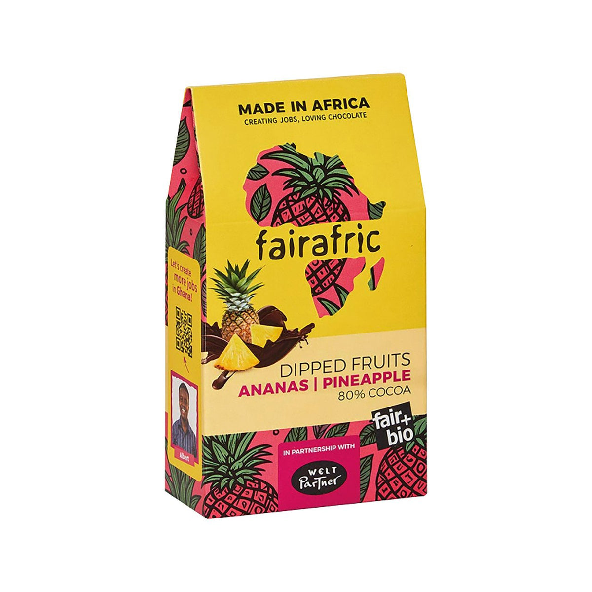 fairafric Bio Ananas in Zartbitterschokolade 100 g