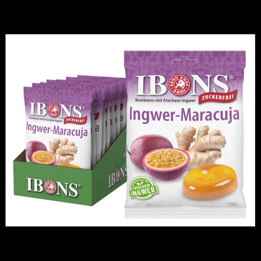 IBONS Ingwer Bonbon Display Maracuja o Z 10x75g