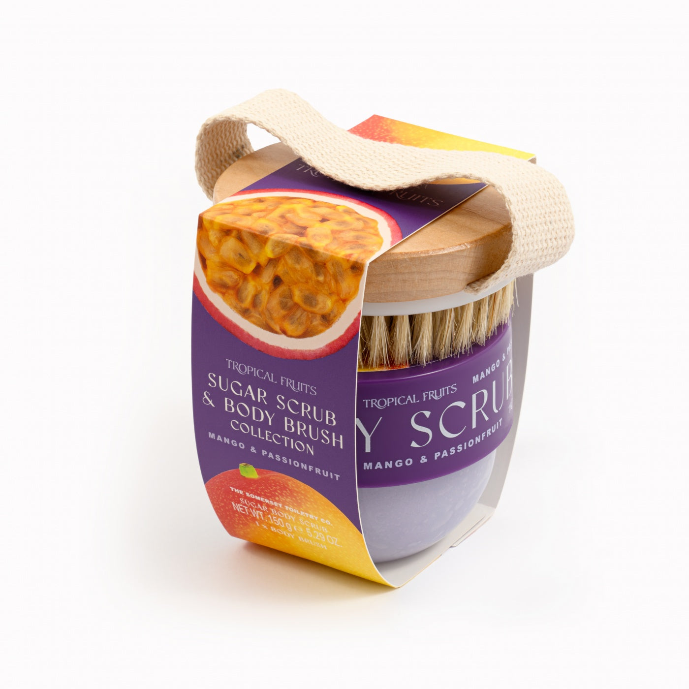 DrogerieMarkt24 - DrogerieMarkt24 The Somerset Body Scrub and Body Brush Set - Mango und Passionsfrucht 150 g - DrogerieMarkt24