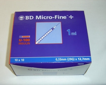 BD MICRO-FINE+ U100 Ins Spr 12.7x0.33 100 x 1 ml