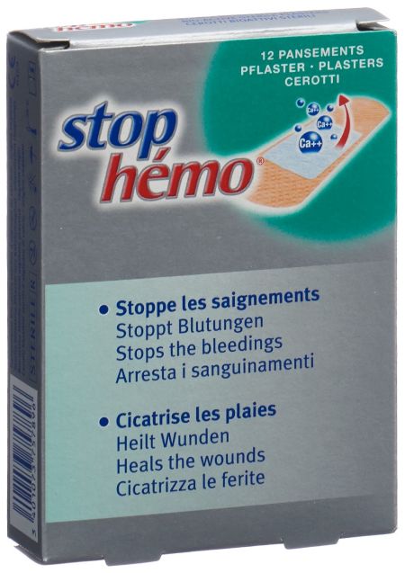 STOP HEMO Pflaster hÃ¤mostat steril ass 12 Stk