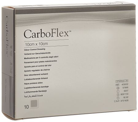 CARBOFLEX Aktivkohle Verband 10x10cm steril 10 Stk
