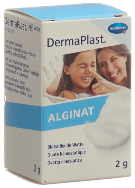 DERMAPLAST ALGINAT Blutstillende Watte Glas 2 g