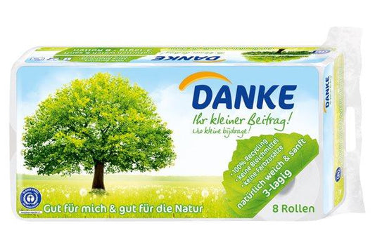 DANKE Toilettenpapier recycl 3lag 150 Blatt 8 Stk