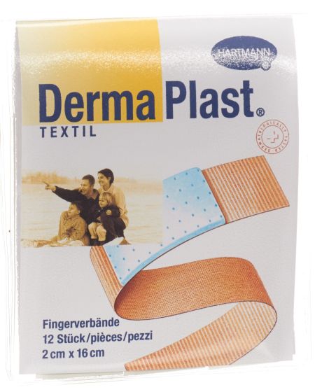 DERMAPLAST TEXTIL Fingerverband 2x16cm hf 12 Stk