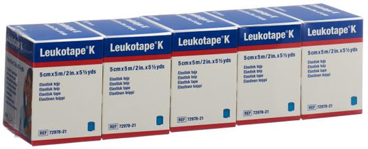 LEUKOTAPE K Pflasterbinde 5mx5cm blau 5 Stk