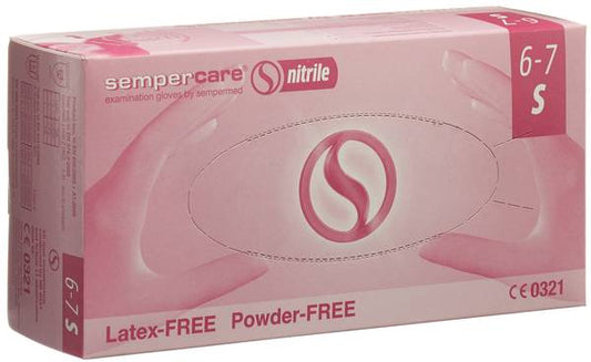 SEMPERCARE Nitril Handschuhe, Grösse S, blau, puderfrei (100 Stk)