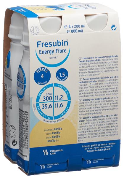 FRESUBIN Energy Fibre DRINK Vanille 4 Fl 200 ml