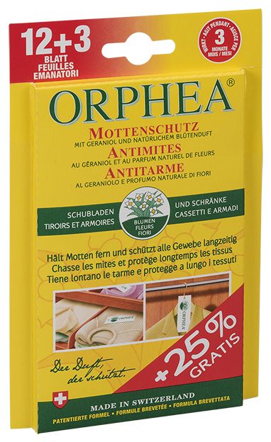 ORPHEA Mottenschutz Blätter Blüten 12+3Stk Aktion