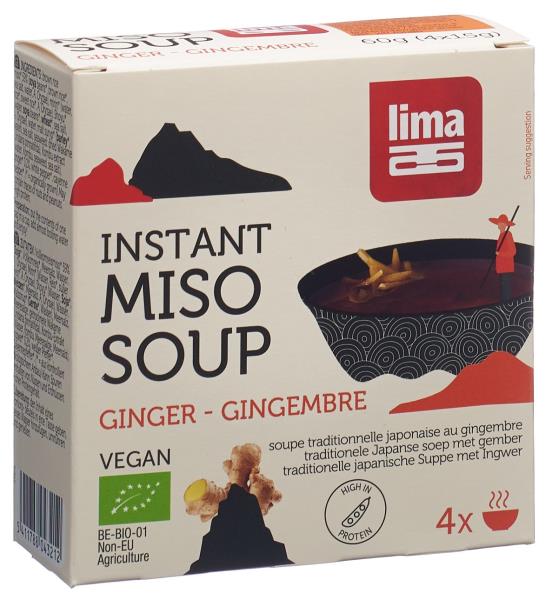 LIMA Miso Suppe Instant Ingwer 4 x 15 g