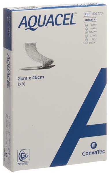AQUACEL Hydrofiber Tamponaden 2x45cm 5 Stk