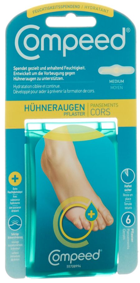 COMPEED HÃ¼hneraugenpflaster M feuchtigkeitss 6 Stk