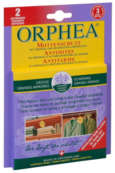 ORPHEA Mottenschutz Aufhänger Lavendelduft 2 Stk
