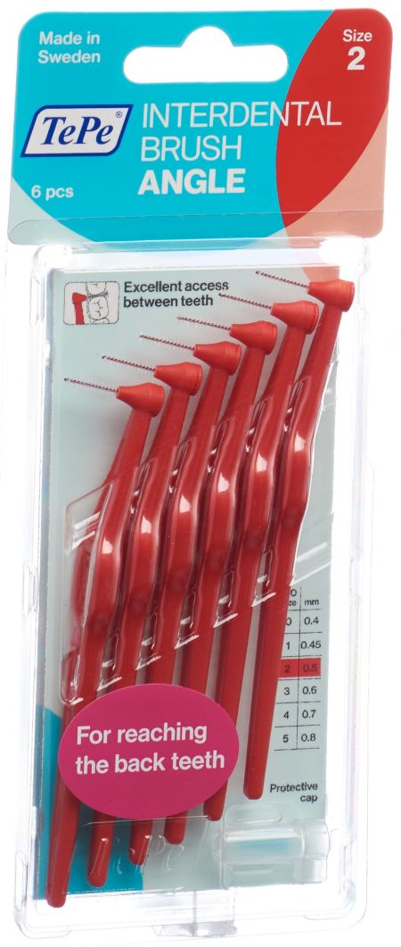 TEPE Angle Interdental-Brush 0.5mm rot 6 Stk