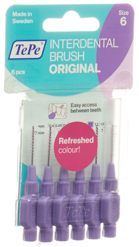 TEPE Interdental Brush 1.1mm violett Blist 6 Stk