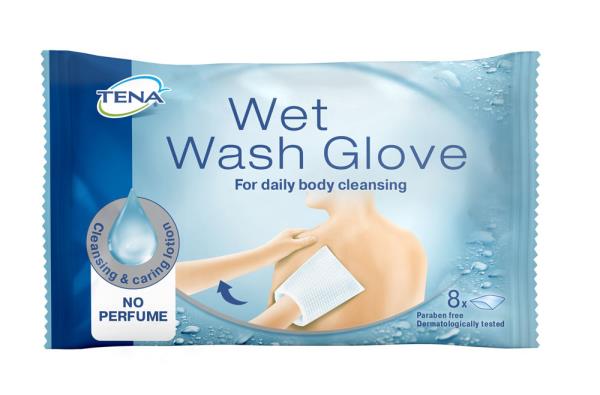 TENA Wet Wash Glove unparfÃ¼miert 8 Stk