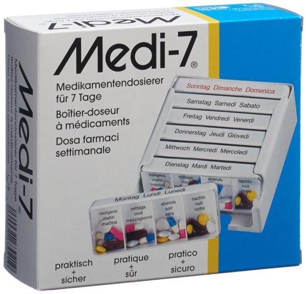 MEDI-7 Medikamentendosierer 7 Tage D/F/I weiss