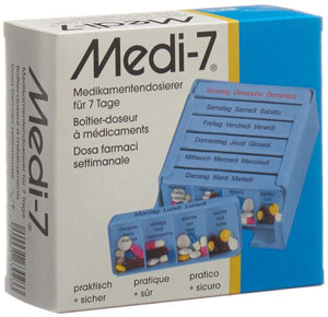 MEDI-7 Medikamentendosierer 7 Tage D/F/I blau