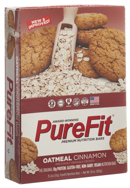 PUREFIT Protein Bar Oatm Cinnam 100% Veg 15 x 57 g