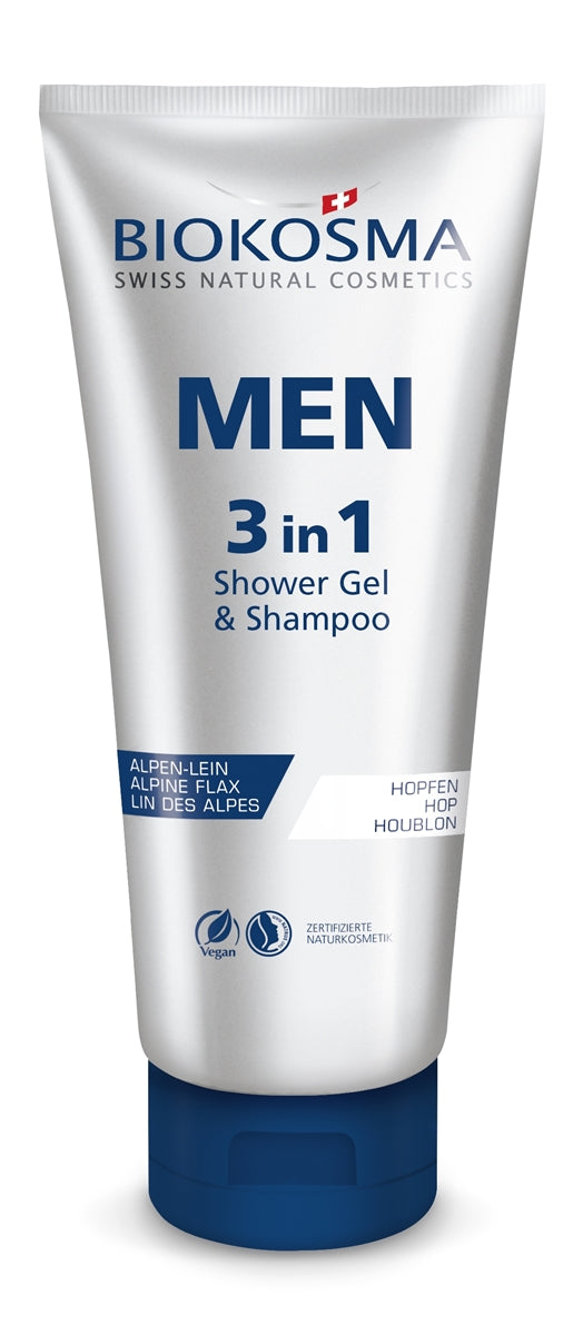 DrogerieMarkt24 - DrogerieMarkt24 BIOKOSMA Men 3in1 Shampoo & Showergel Tb 200 ml - Burgerstein