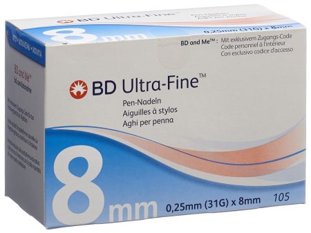 BD ULTRA-FINE Pen Nadel 31G 0.25x8mm 105 Stk