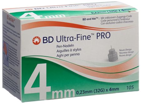 BD ULTRA-FINE PRO Pen Nadel 32G 0.23x4mm 105 Stk