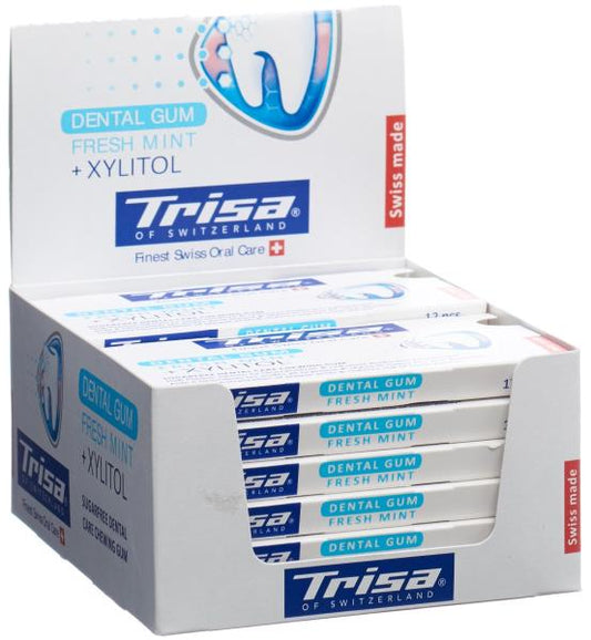 TRISA Dental Gum Fresh Mint Display 12 x 12 Stk