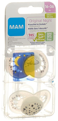 MAM Night Nuggi Sili 16-36m Unisex 2 Stk