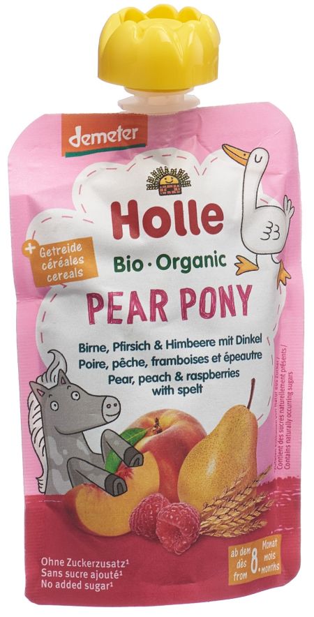 HOLLE Pear Pony Pouchy Birne Pfirs Himb Dink 100 g
