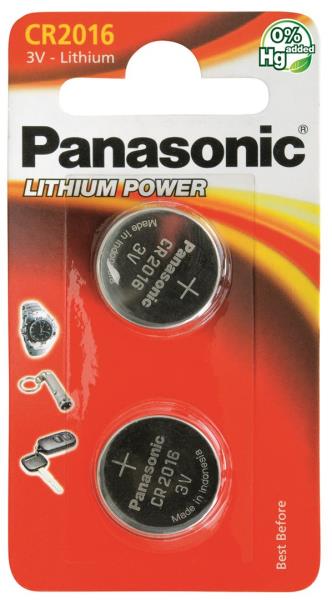PANASONIC Batterien Knopfzelle CR2016 2 Stk