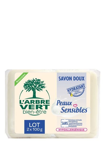 L'ARBRE VERT Ã–ko Seife Empfindli Haut Fr 2 x 100 g