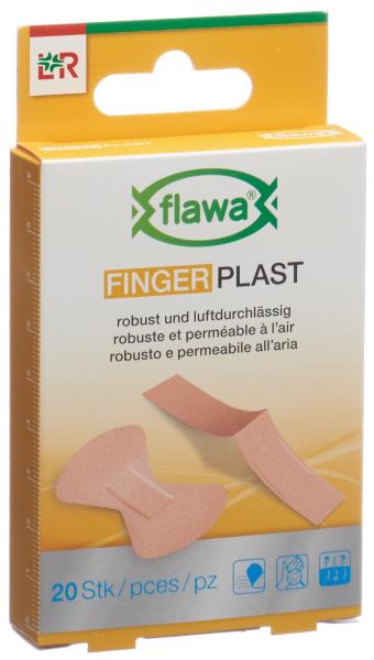FLAWA Finger Plast robustes Textilpfl 2 Gr 20 Stk