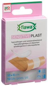 FLAWA SENSITIVE Plast Pflasterstreif 6x10cm 10 Stk