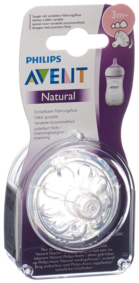 AVENT PHILIPS Natural Sauger 3M+ 2 Stk