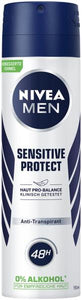 NIVEA Male Deo Sensitive Protect Aeros Spr 150 ml
