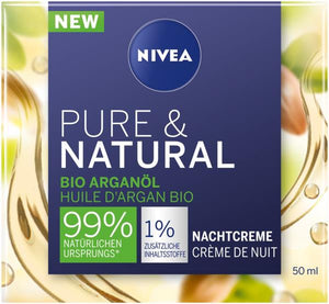 NIVEA Pure & Natural Nachtcreme Argan Ã–l Bio 50 ml