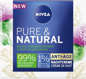 NIVEA Pure & Natural Nachtcreme Anti-Age 50 ml