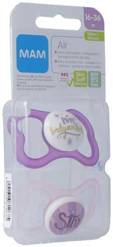 MAM Air Nuggi Sili 16-36m Girl 2 Stk