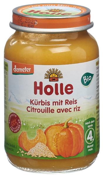 HOLLE Baby Kürbis mit Reis Bio 190 g