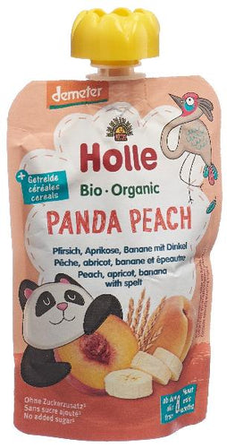 HOLLE Baby Panda Peach Pouchy Pfirsich Aprikose Banane Dinkel 100 g