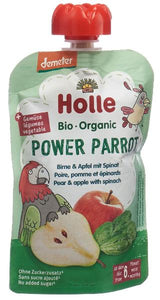 HOLLE Baby Power Parrot Pouchy Birne Apfel Spinat 100 g