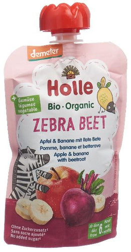 HOLLE Baby Zebra Beet Pouchy Apfel Banane rote Beete 100 g