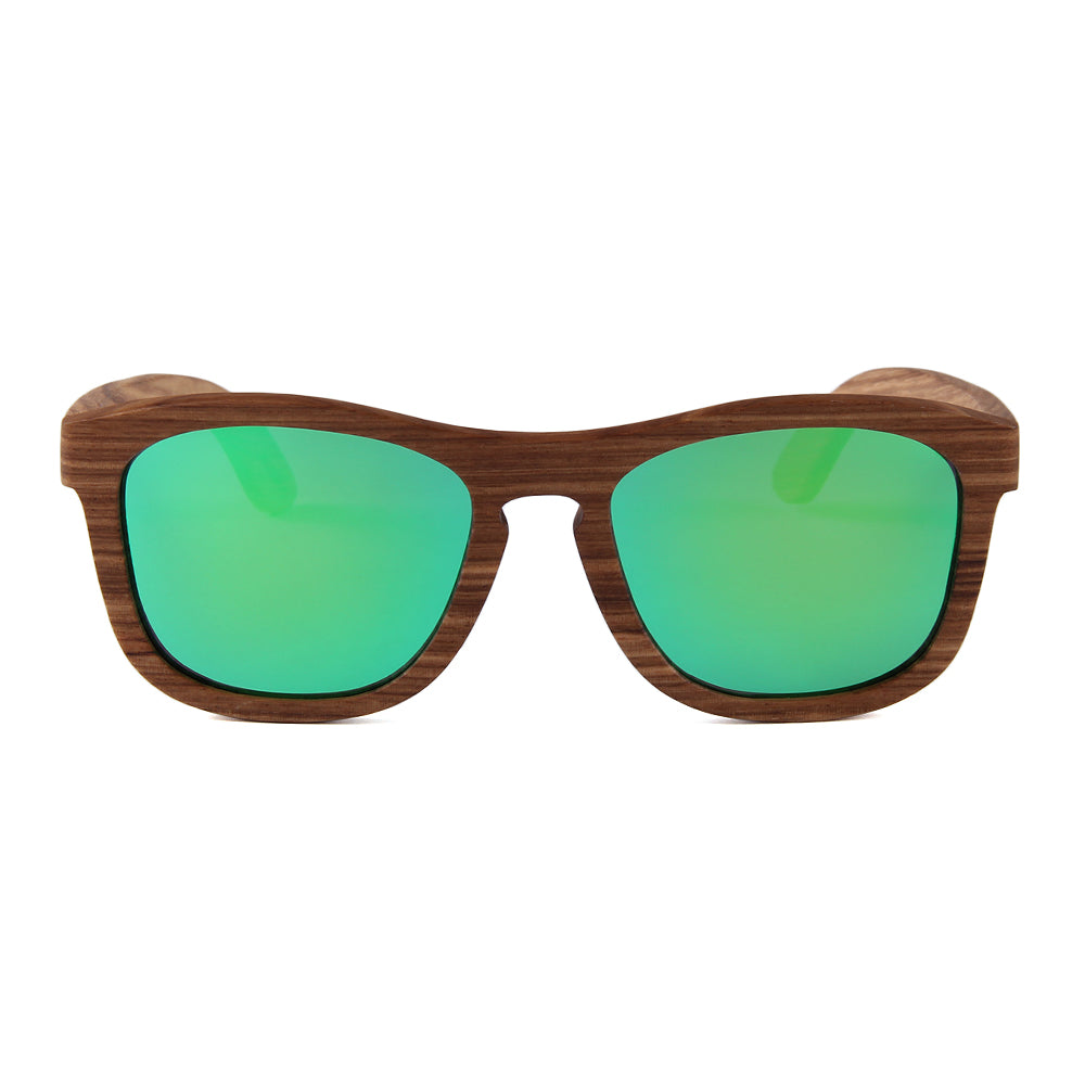 EDELHOLZ Holzsonnenbrille "TINOS" ZEBRA GREEN