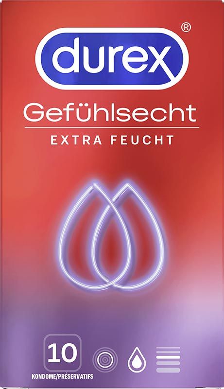 DUREX Präservativ Gefühlsecht Extra Feucht (10 Stk.)