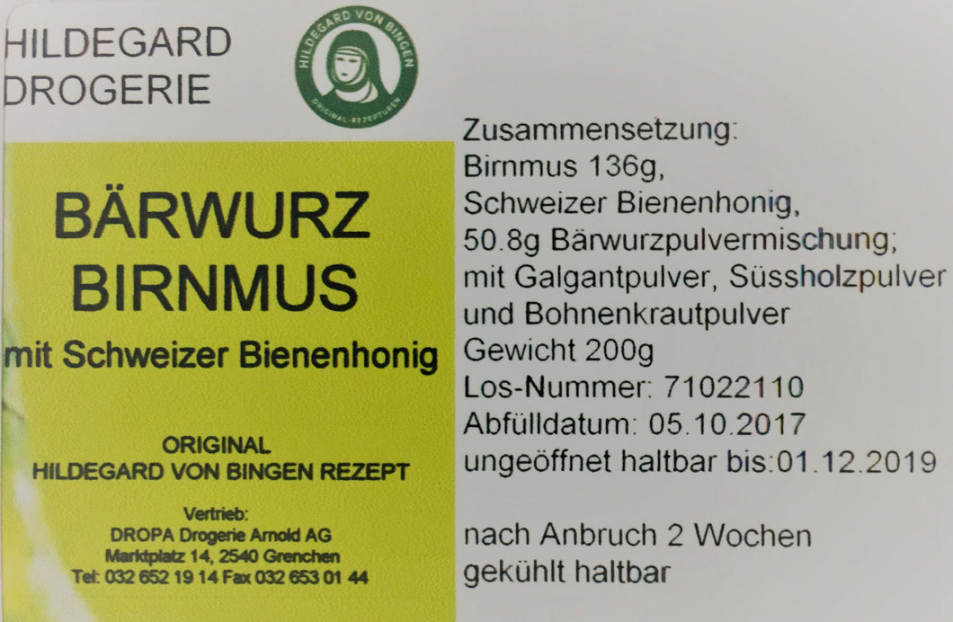 HILDEGARD VON BINGEN Bärwurz Birnmus (200 g) - DrogerieMarkt24